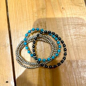 Set of five authentic stretch bracelets